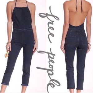 *LIKE NEW* Free People Denim Halter Jumpsuit